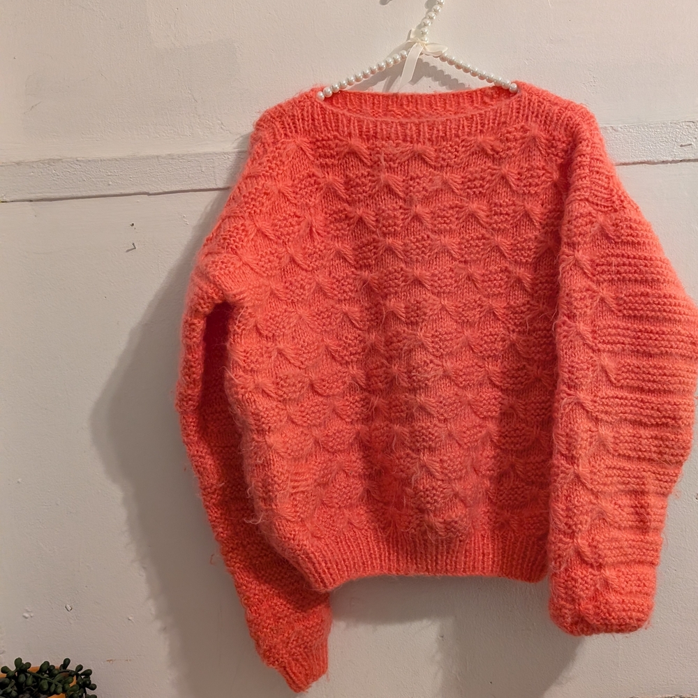 Oversized Fuzzy Coral Chunky Knit Sweater
